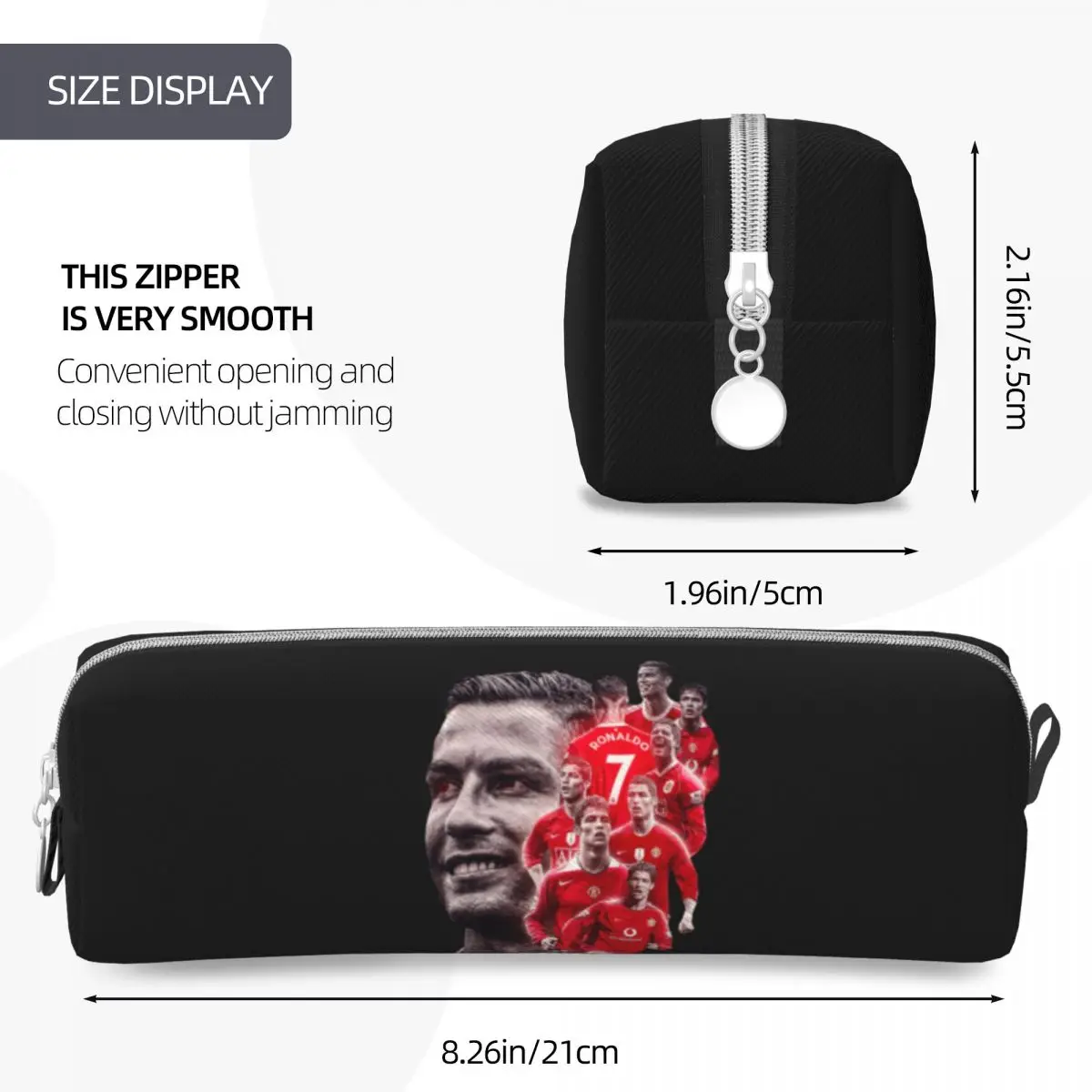 Fashion Football Pencil Case R-Ronaldos Signature Classic Cool Back To School Pencil Cases Square Boy Girl Kawaii Big Pencil Bag