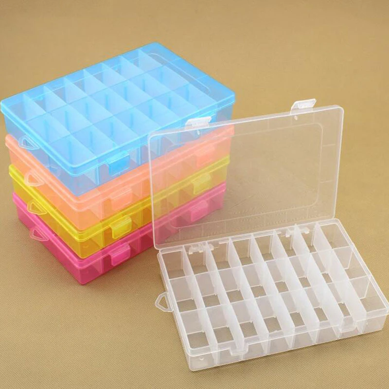 24 Grids Sewing Thread Plastics Storage Box Organize Case Container Multifunctional Storage Box Craft Spool Display Rack