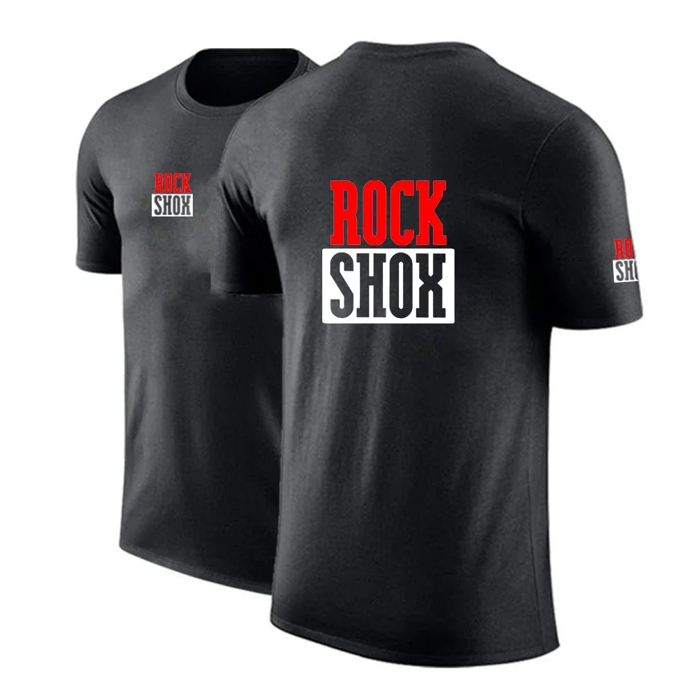 2024  Rock Shox Rockshox Moutain MTB Biker Bicycler Men Short Sleeve Knitted Clothing Neck T-shirt Casual Comfortable Top