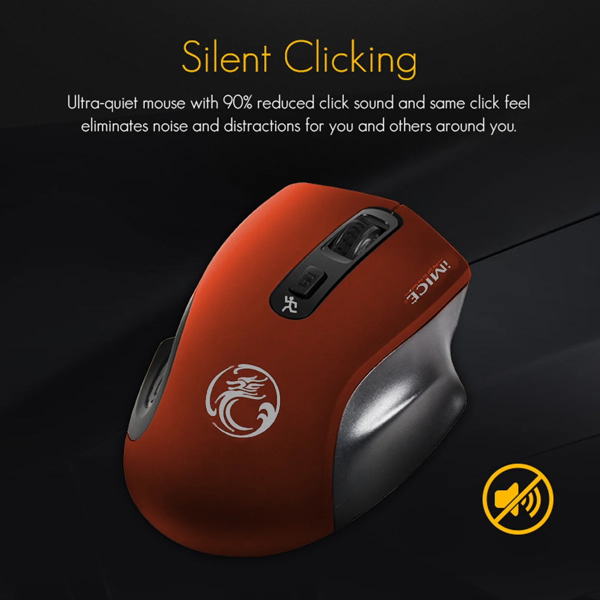 Imice G-1800 2.4G Usb Rode Draadloze Muis Zakelijk Kantoor 4 Knop Gaming Muis Geluid Uit Instelbare Gevoeligheid