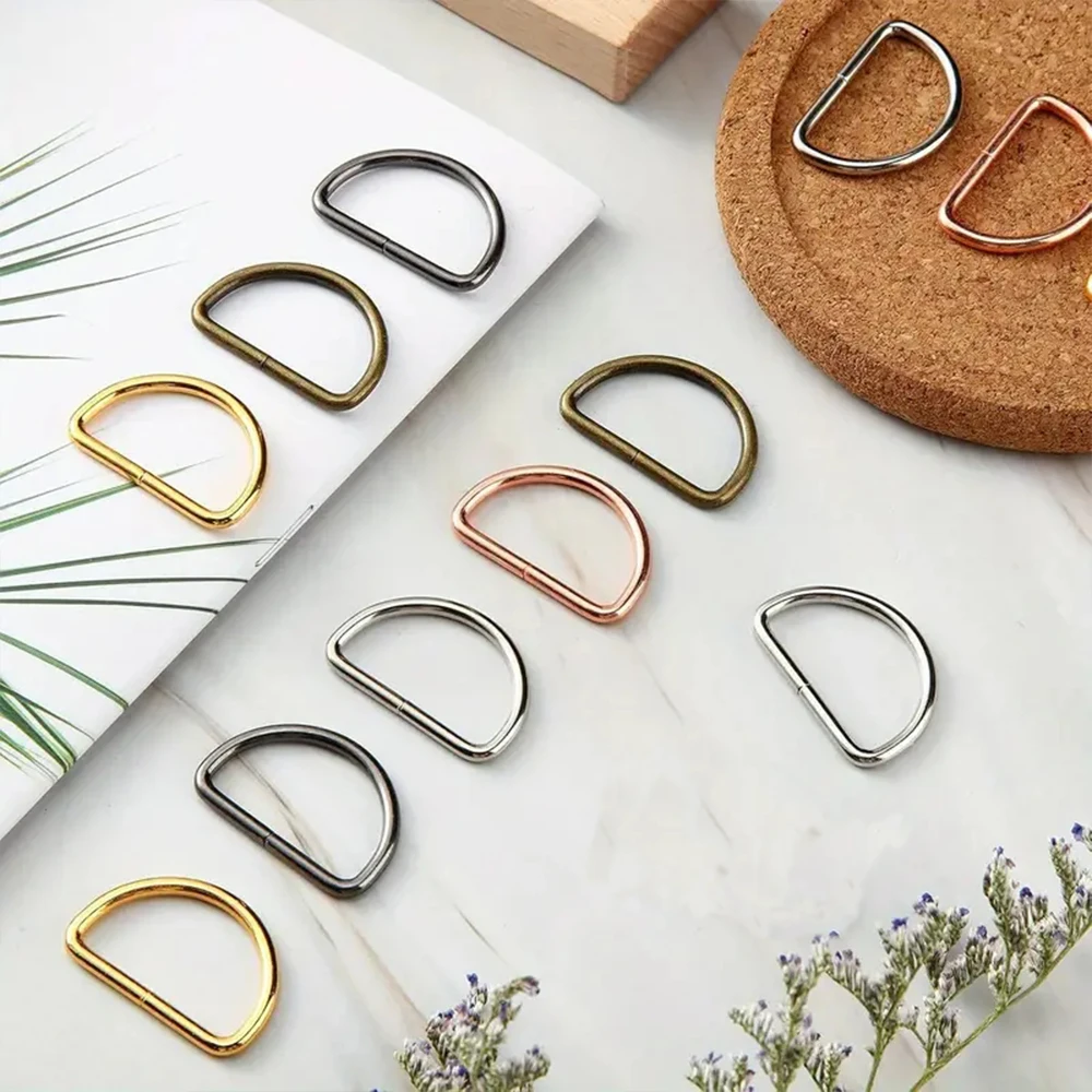 38/58/80 Pcs D Rings Metal Buckle Straps Sewing Accessories for Keychains Wallets Bags Crafts Making Collars DIY Supplies view 4