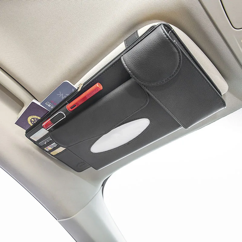 

Car Tissue Box Multi-function Hanging Paper Drawer In The Car Sun Visor Clip Car Glasses Box Storage Sun Visor Storage Clip