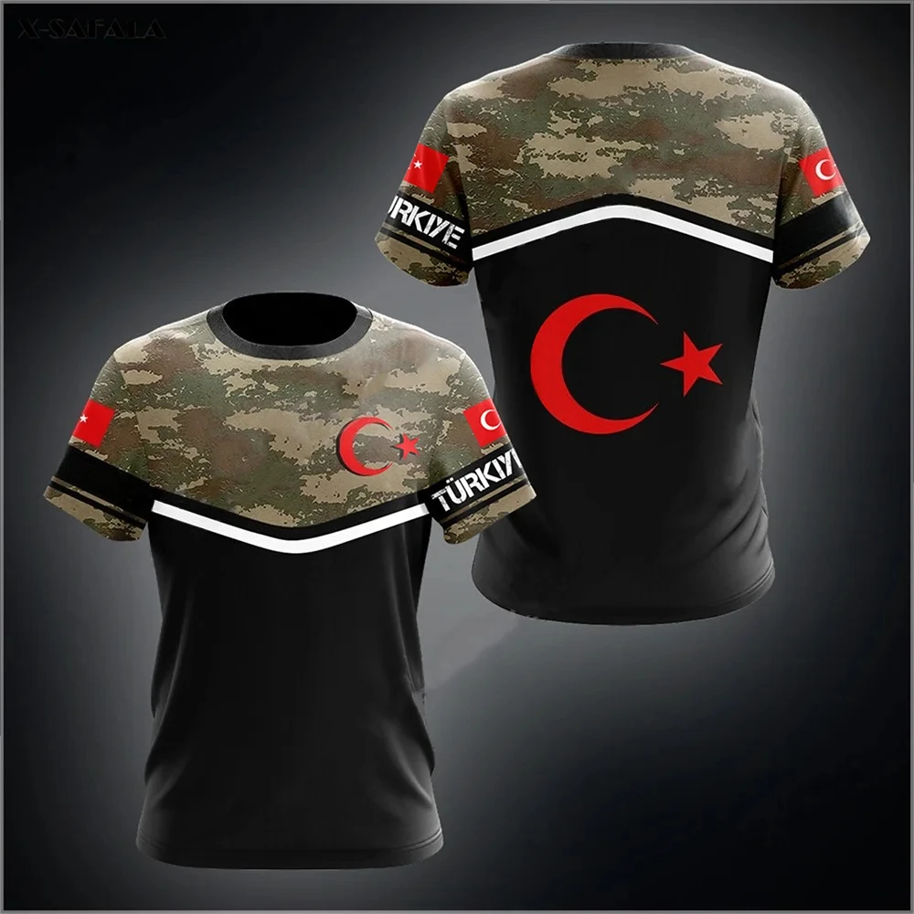 3D Print Turkey Flag Sports Quick-dry Breathable Men Women T-Shirt Outdoor Street Football Jersey Team Match Summer Short Sleeve