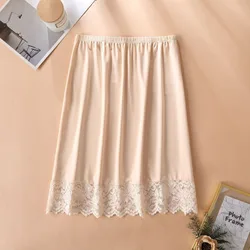 Lace Flower Women's Dress Underskirt Slips Innerwear Half Length Safety Skirt Petticoat Skirt Accessories Anti-glare