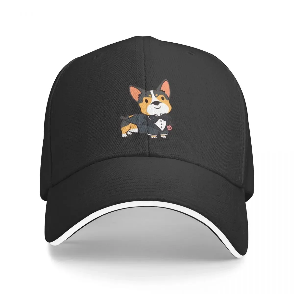 Groom Tri Color Corgi Wedding Baseball Cap Hat Beach foam party Hat Hat Baseball Cap Baseball For Men Women's