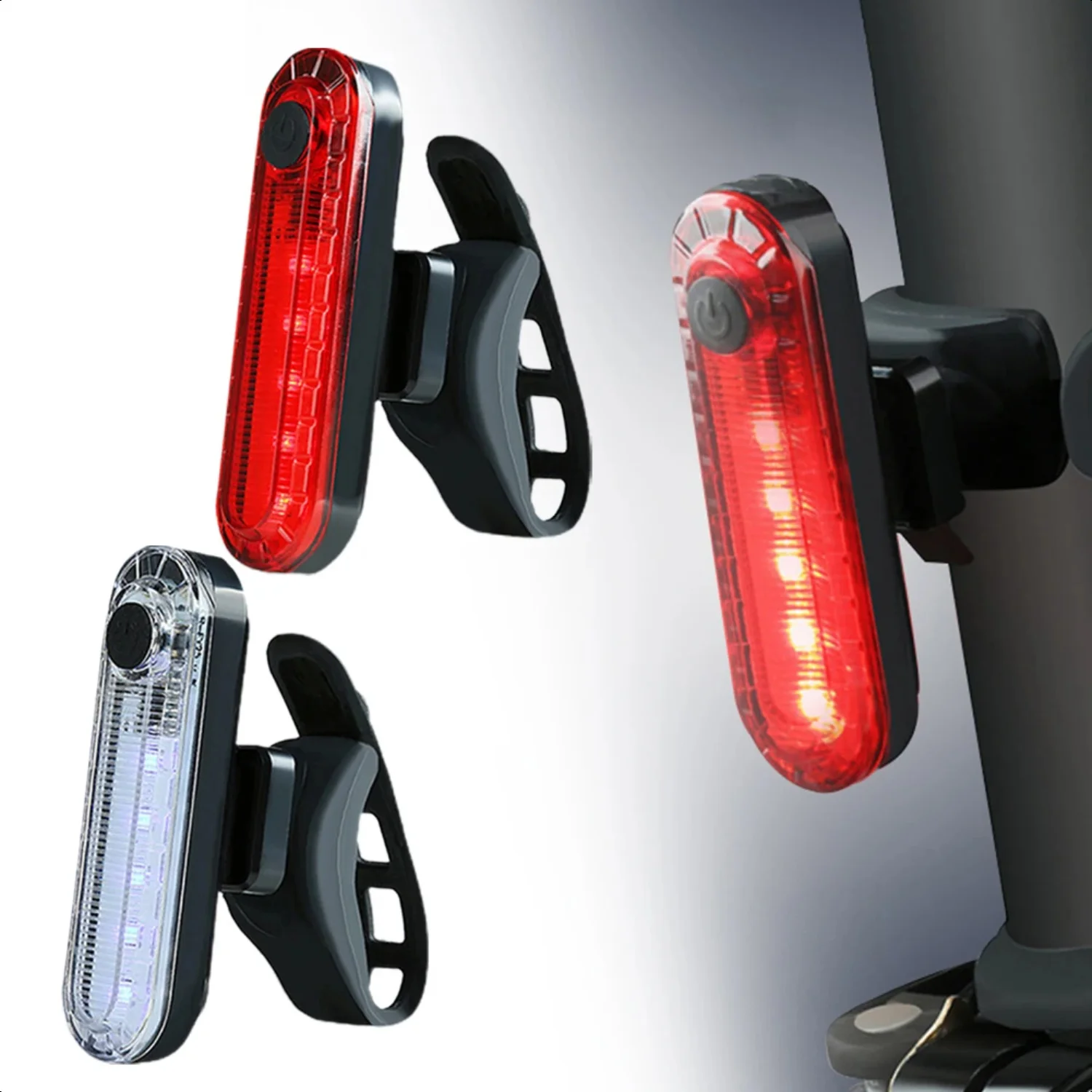 Bike Rear Tail Light USB Rechargeable Red  Bright Taillights Fit On Any Bicycle/Helmet Easy To Install  Cycling Safety