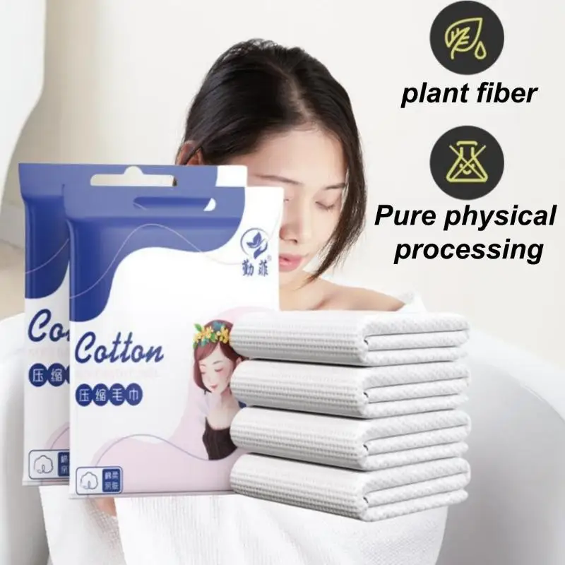 Portable Compressed Disposable Cotton Face Towels Soft Skin Friendly Travel Towels For Camping Hiking Bathroom