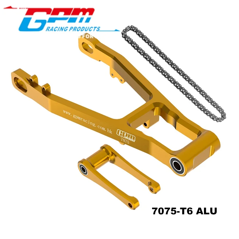GPM MX3057 ALUMINIUM 7075 EXTEND SWING ARM (+ 30 MM) + PULL STANGE + KETTE FÜR LOSI 1/4 PROMOTO MX SM MOTORRAD RC Upgrade