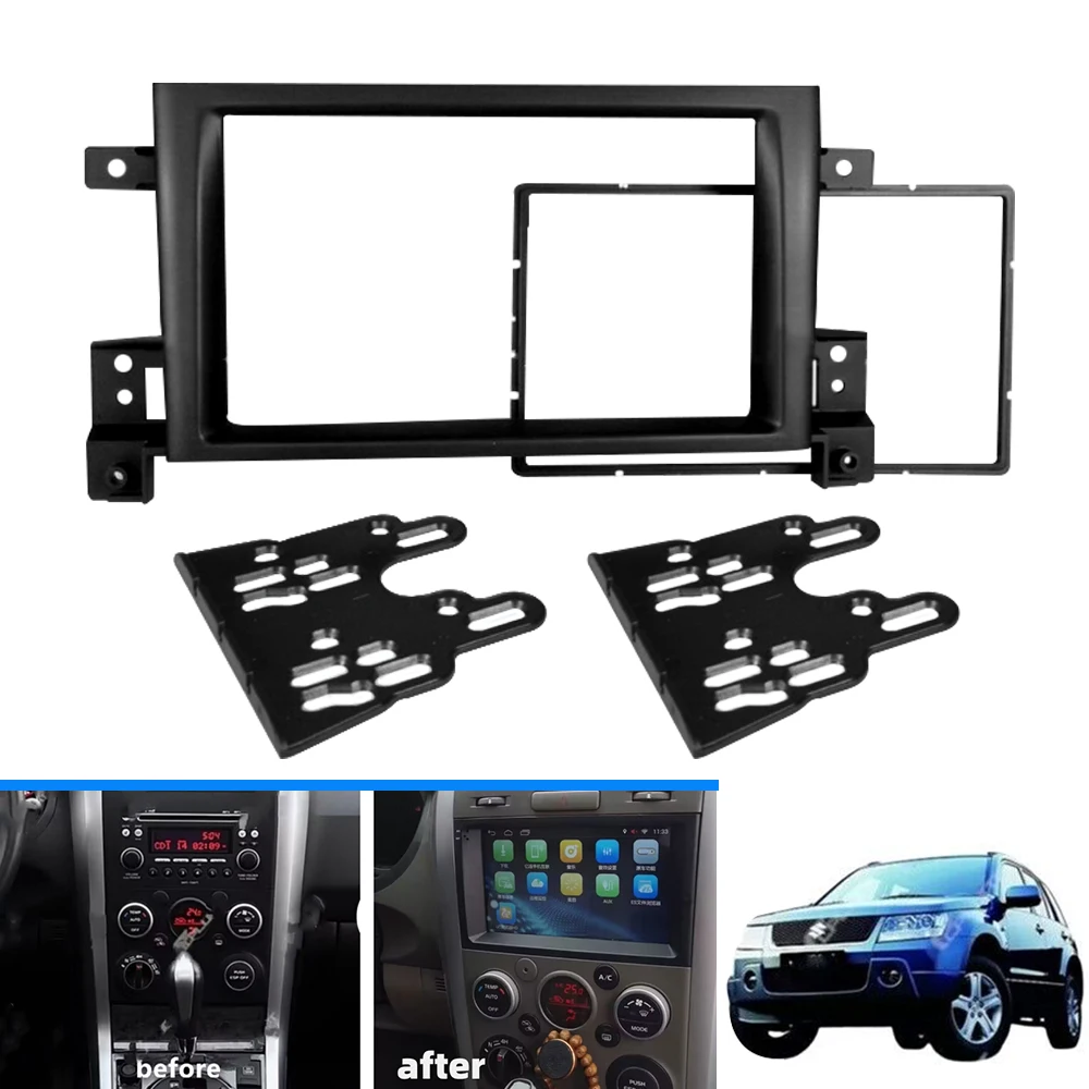 Car Stereo Radio Fascia Panel 2 Din Frame Kit For Suzuki Grand Vitara/Escudo 2005+