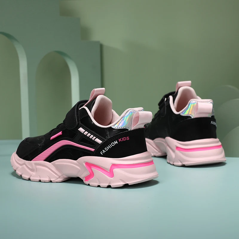 Mädchen-Turnschuhe, modisch, rutschfest, lässig, flach, Laufschuhe für Schüler, Kinder, Outdoor-Sport, Wanderschuhe, Größe 28–39 – Detail 4