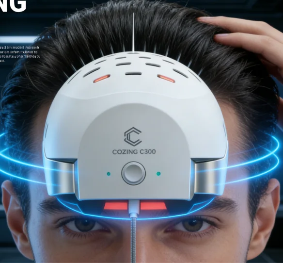 

Scalp Therapy COZING-C300 Laser Growth Helmet 300 LEDs 650nm 660nm LLLT for Androgenetic Alopecia Baldness