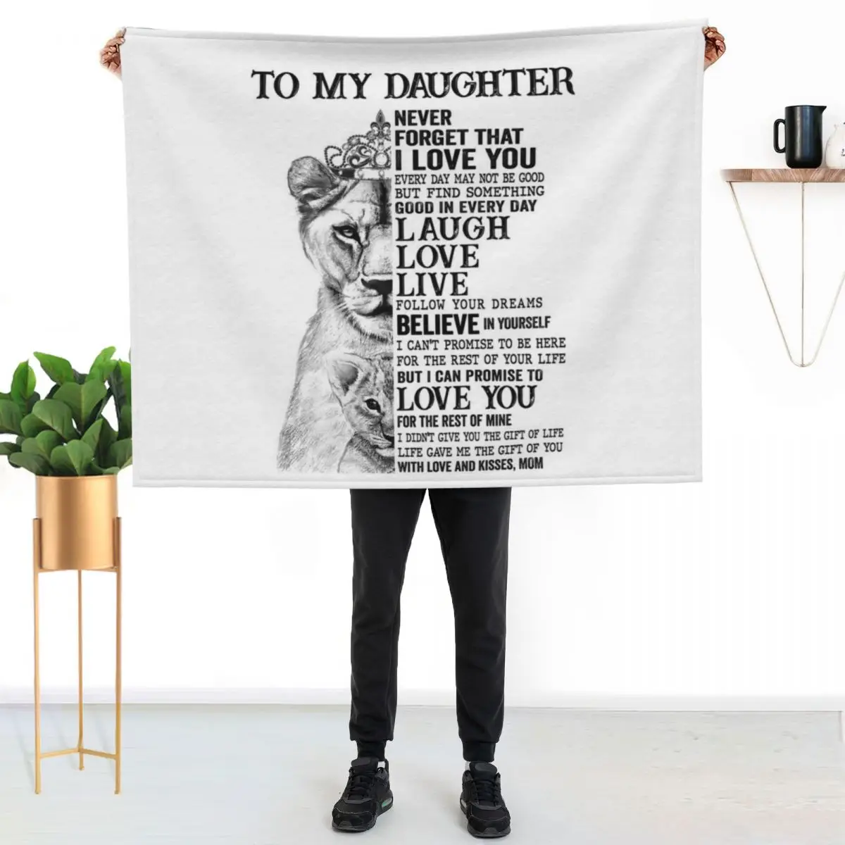To My Daughter Never Forget That I Love You Throw Blanket Loose Thins Decoratives Furry Sleeping Bag Blankets For Bed Blankets