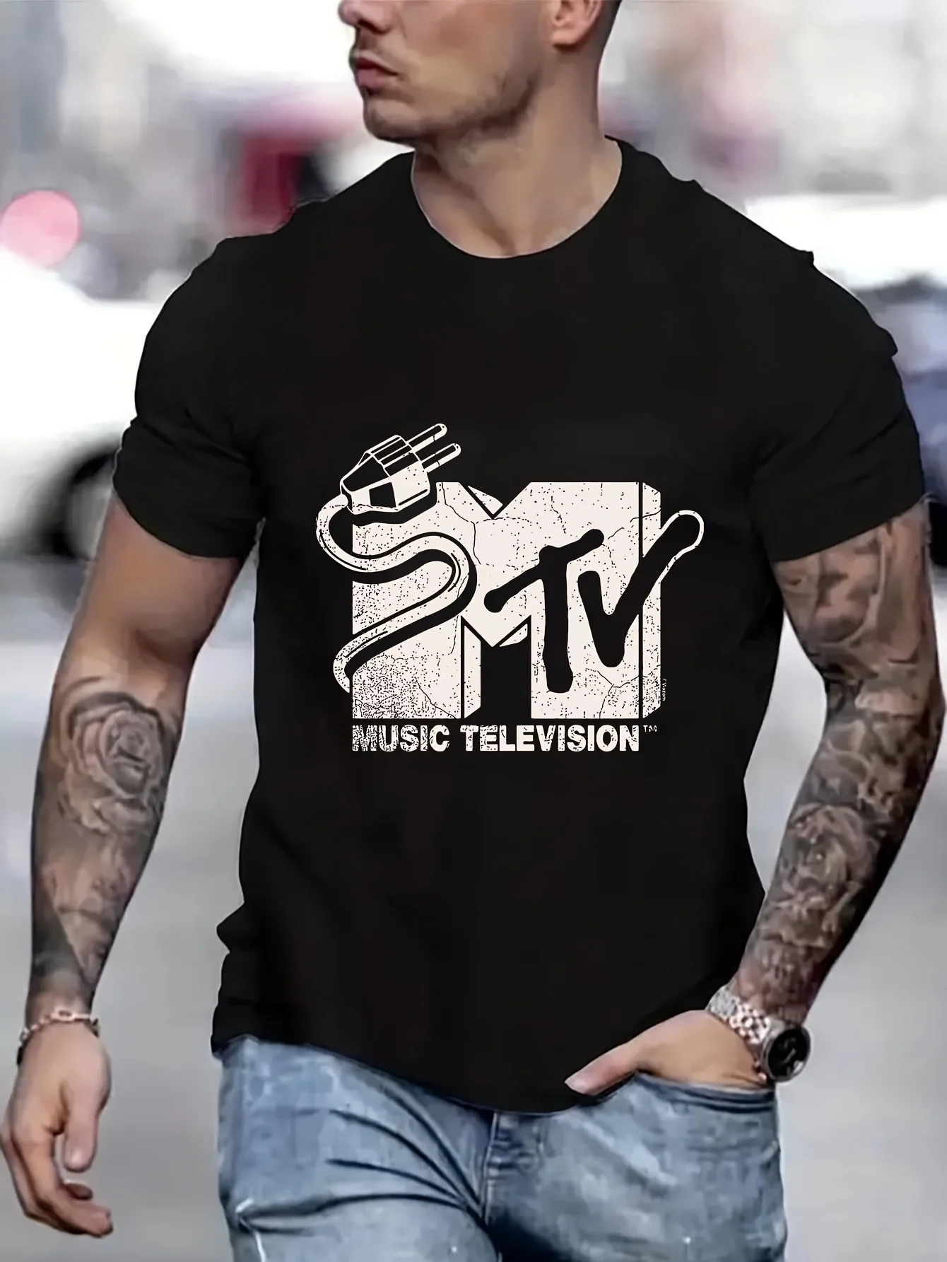 

Эстетическая одежда с логотипом MTV, подарки для парня, забавные футболки Ugus, милые футболки с короткими рукавами B5020589