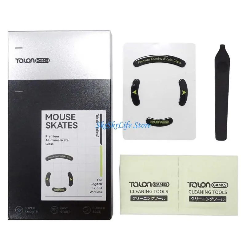 E65E曲線エッジタロンガームガラスマウスフィートパッドマウススケートGPROワイヤレスゲーミングマウスステッカー用アンチスリップマウスグライド