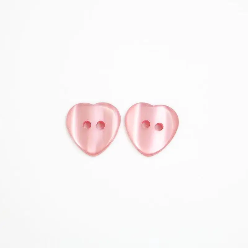 50pcs 12.5mm/15mm Pearl Resin Button Heart Shape 2-Hole Plastic Button Garment Accessories Sewing DIY for Childern\'s Clothing