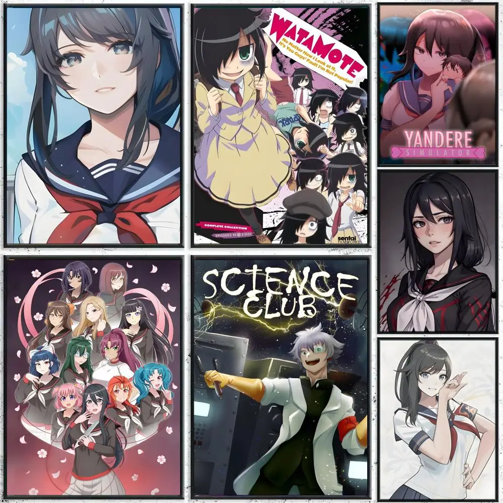 Yandere Simulator Anime Horror Game Poster HD Waterproof Wall Decal for Study, Living Room & Garage, DIY Great Gift for Fans