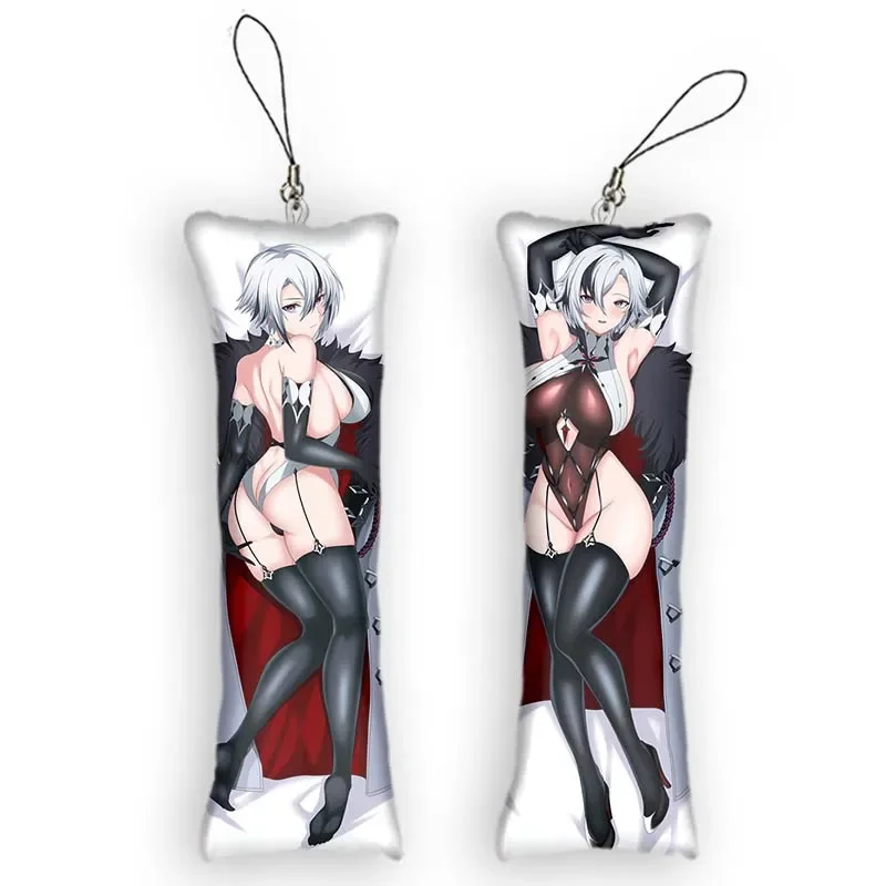 New Fashion Arlecchino Cute Mini Dakimakura Keychain Anime Genshin Impact Theme Key Chain Backpack Small Pillow Pendant Birthday