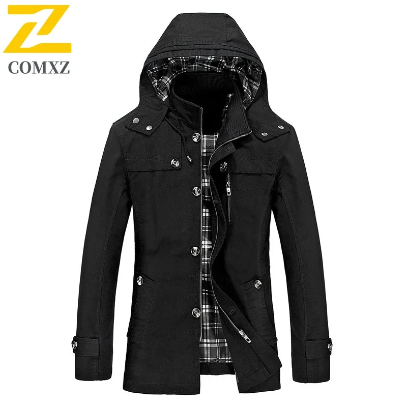 

COMXZ рабочая одежда, пальто для мужчин, весна-осень 2024, новая модная повседневная куртка с капюшоном, уличная водонепроницаемая ветрозащитная легкая ветровка