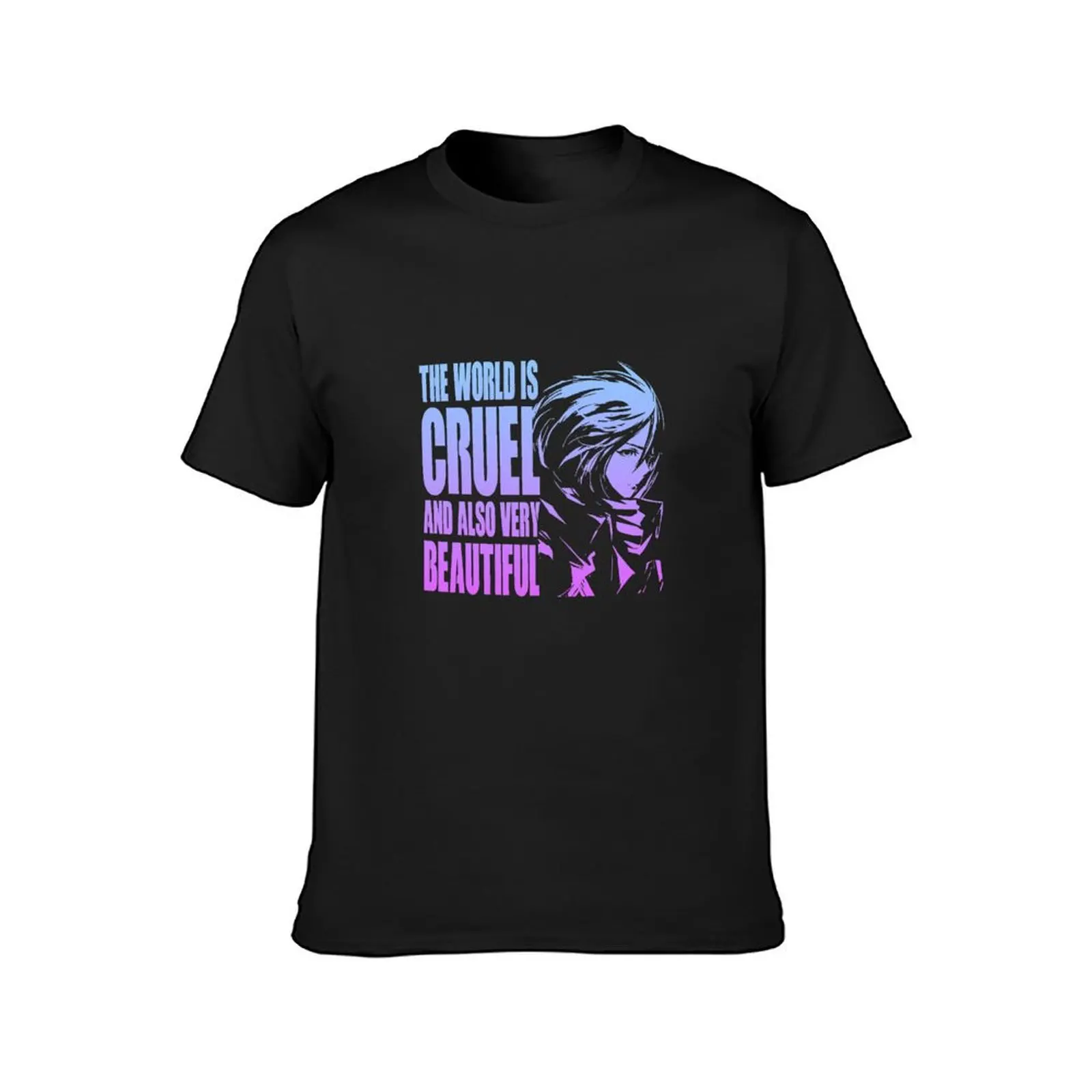 The world is cruel and also very beautiful T-Shirt plus sizes anime summer tops black t-shirts for men