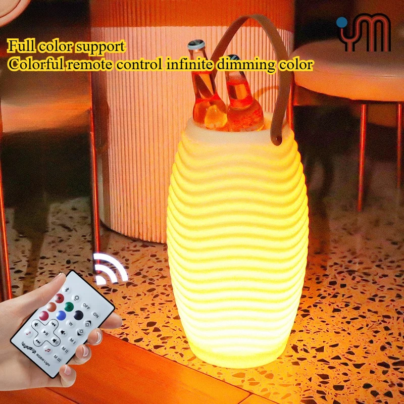LED Integrated Outdoor Luminous Ice Bucket Light Portable Bluetooth Professional Audio Speaker Champagne Bucket