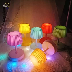 LED Mini Table Lamps Music Night Lights Battery Powered Children Bedroom Bedside Living Desktop Decoration Desk Light Night Lamp