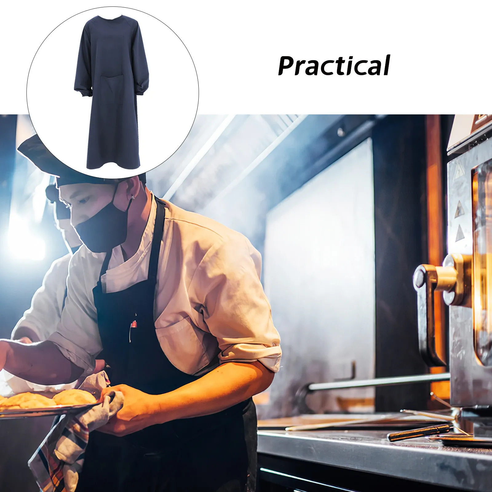 

Дышащий водонепроницаемый маслостойкий фартук с длинными рукавами для готовки, кухни, выпечки, барбекю, садоводства, лабораторных работ, уборки, мытья посуды, укладки волос