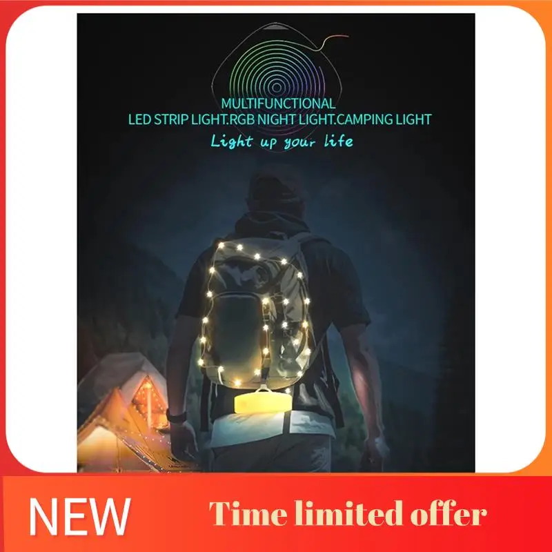 

ABHU Nachtlampje LED Night Light Smart APP RGB Camping String Lights Outdoor Waterproof Rechargeable Room Atmosphere Lamp 5M
