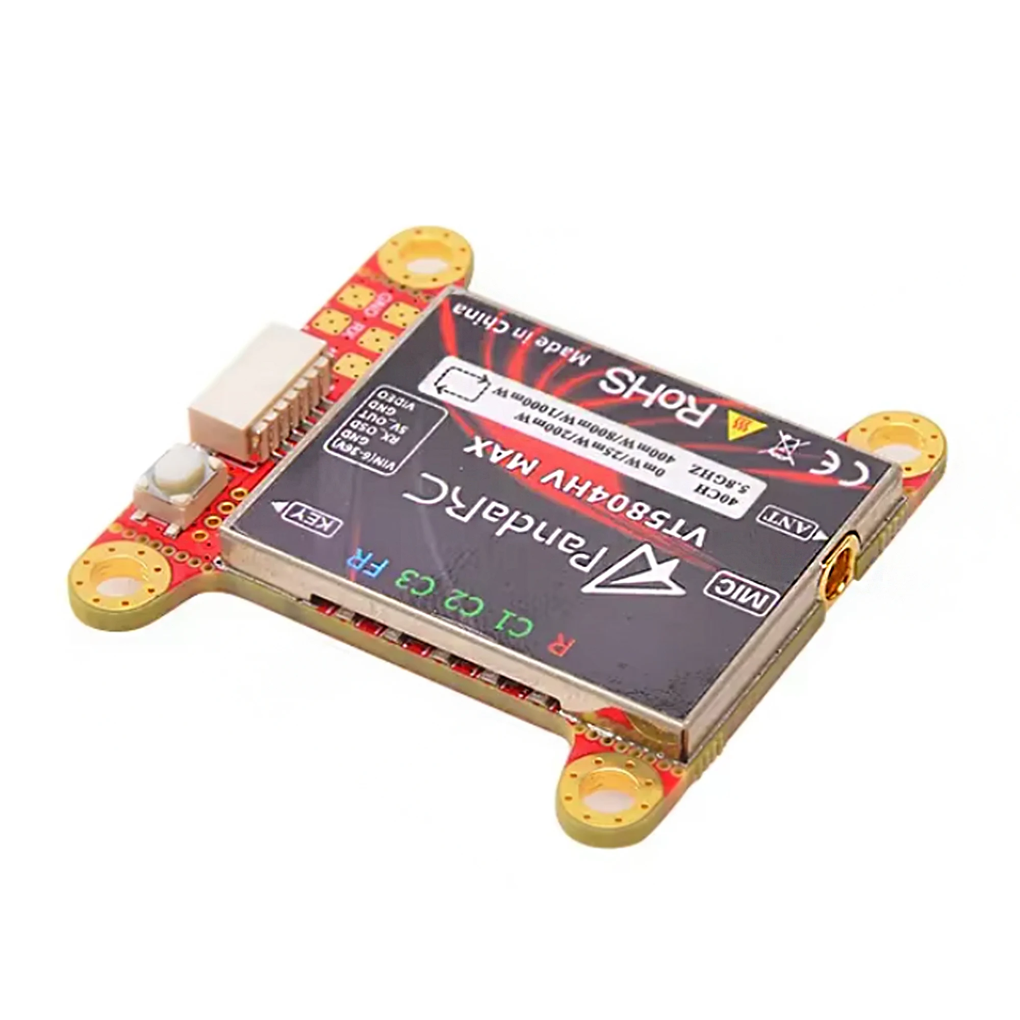 PandaRC VT5804HV MAX 5.8G 40CH 1000mW VTX Built-in Mic 6-36V 30X30mm for RC Airplane FPV Long Range Drones