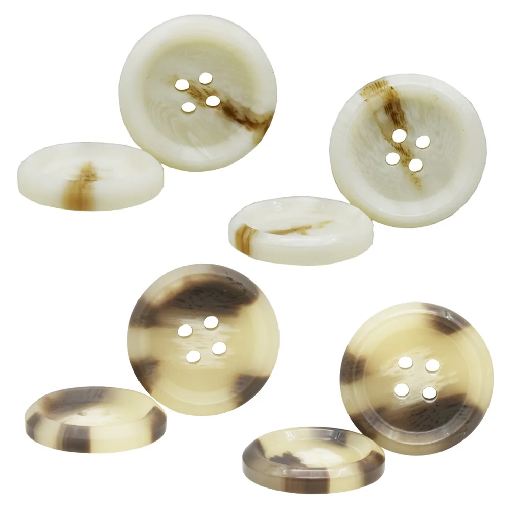 10PCS/30PCS Resin Round Piping Suit Buttons 4 Holes 18mm-30mm Sewing Accessory for Shirt Windbreaker Clothing Pattern Button view 5