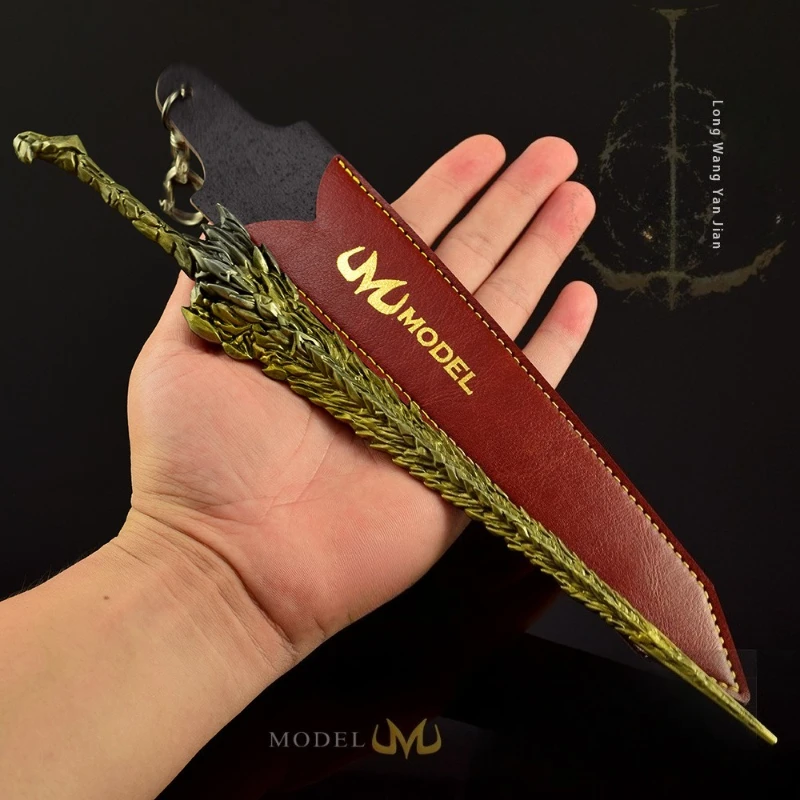 30CMGame Giocattoli periferici Ornamenti artigianali interamente in metallo Dragon King Rock Spada Fodero Edizione Ornamento da tavolo Decorazione regalo