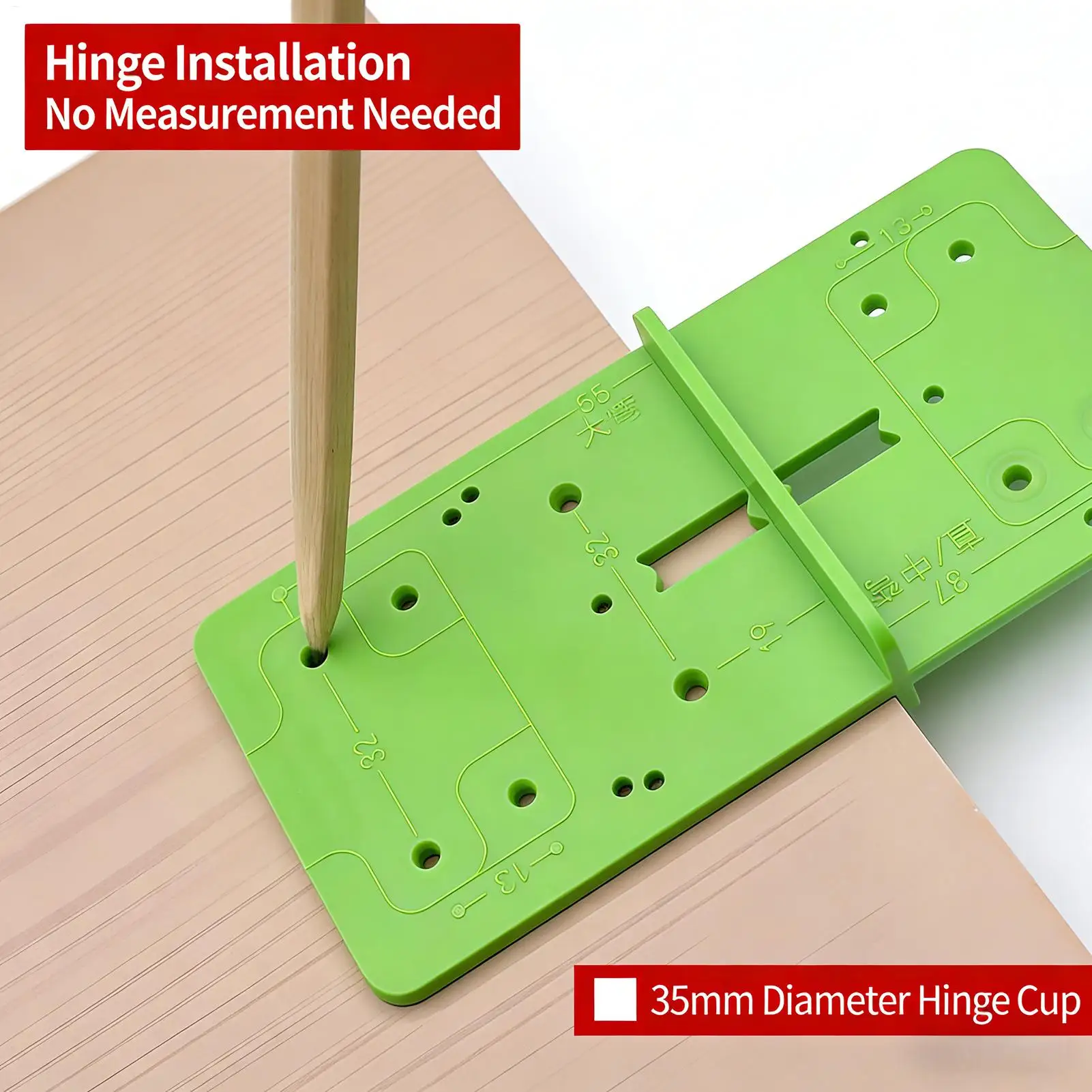 Hinge Jig 35mm Precision Concealed Hardware Hinge Boring Jig for Woodworking Installation Cabinet Drawer Shelf Frame Hole