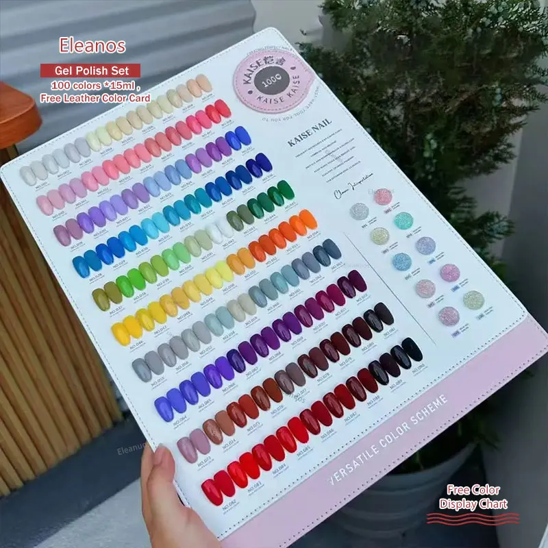 Eleanos 100 Colors Gel Polish Set TPO Free Soak Off Gel With Color Chart 15ml High Quality Manicure DIY Varnishes Kit  Art Gel