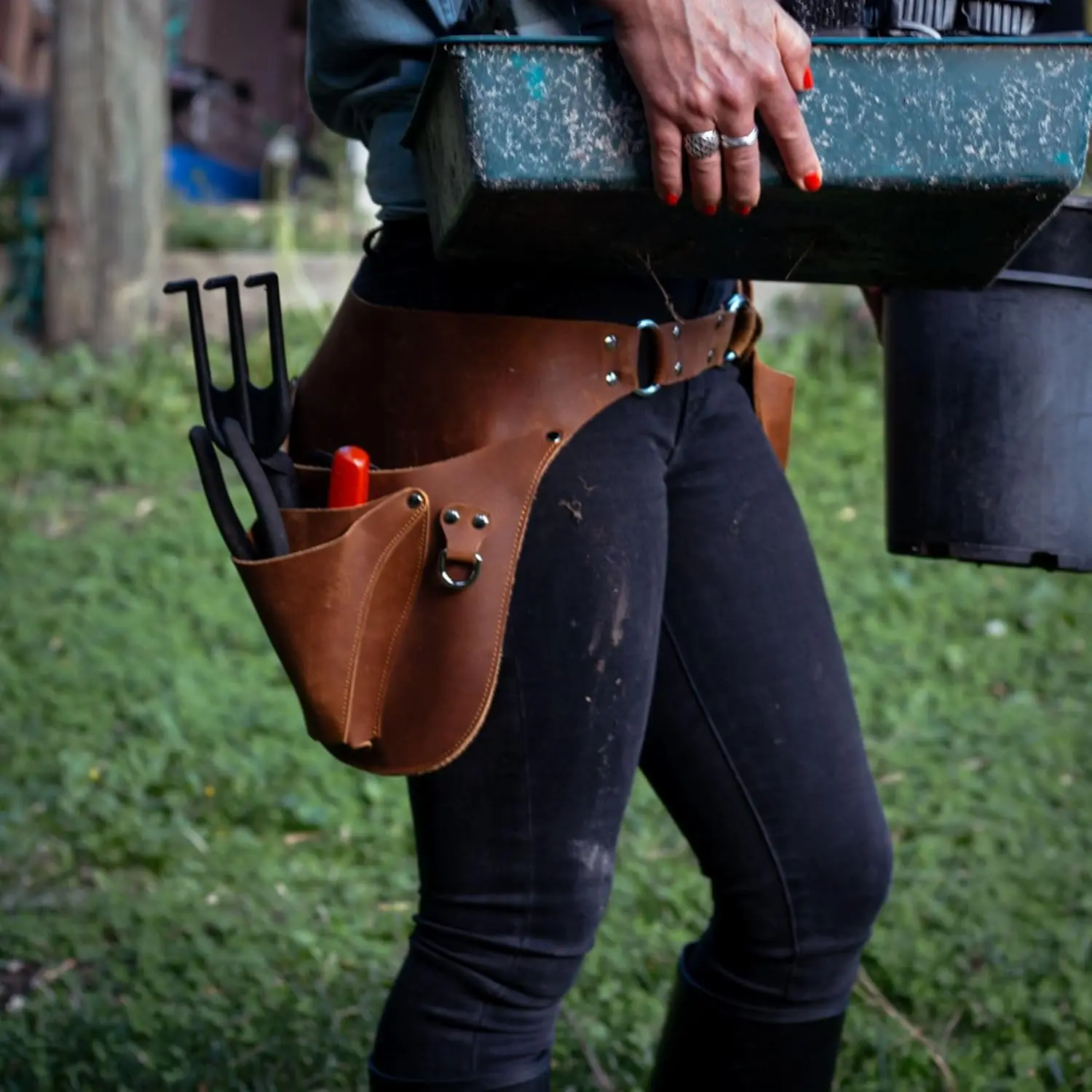 Leather Garden Tool Belt - Gardening gifts for women- Utility belt - Garden Tools Organizer Holster Pouch