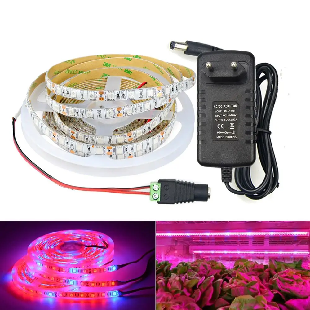 Indoor Plant Light LED Strip 5050 LED Grow Light LED Lamp Phytolamp Tape Vegetables Flower Phytolent for Plants Seeds EU US Plug