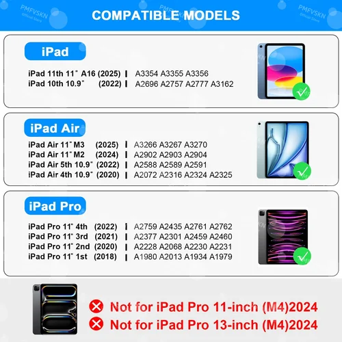 Imagen 2 del producto Teclado Mágico Retroiluminado para iPad A16 2025 10ª y 11ª Generación, Funda para iPad Air 11 M3 M2 Air 5 4 Pro 11 2018-2022, Cubierta Tipo Folio