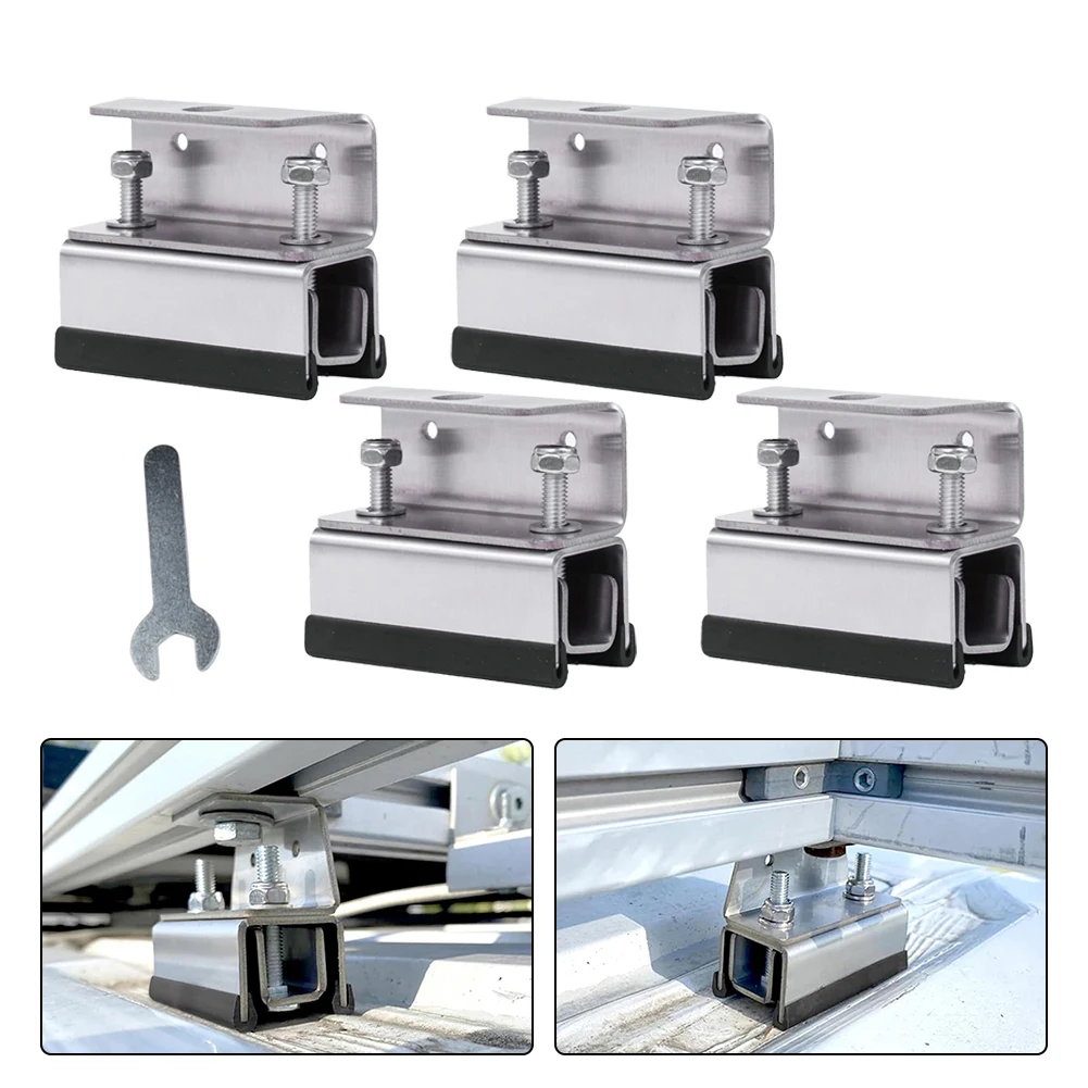 

4/6Pcs Solar Panel Bracket RV Photovoltaic Panel Fixed Stainless Steel Photovoltaic Brackets Roof Rack RVs Photovoltaic Brackets