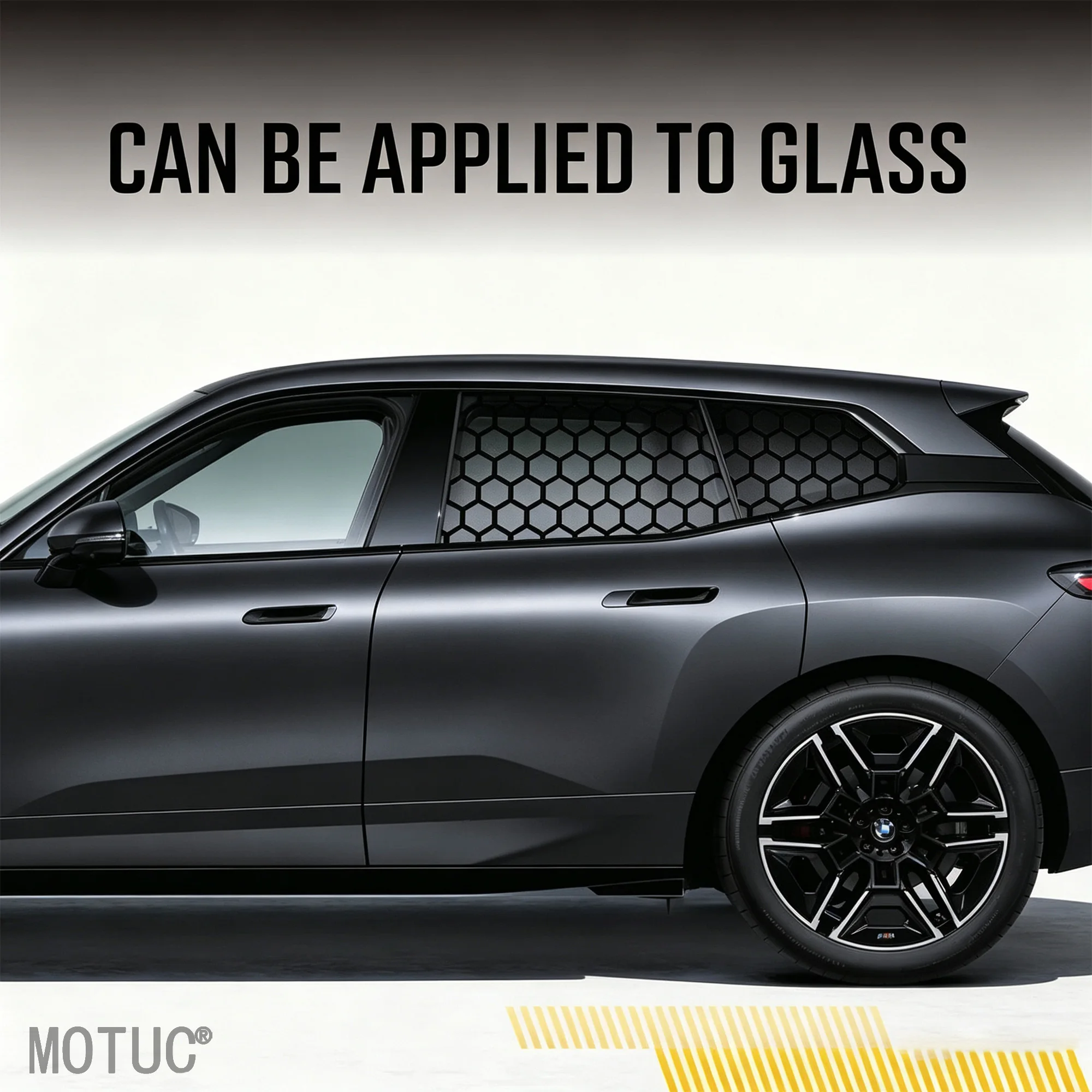 1Set Large Matte Black Honeycomb Pattern Car Stickers Van Decals Waterproof DIY SUV Window Side Body Craetive Sunshade Car Film view 4
