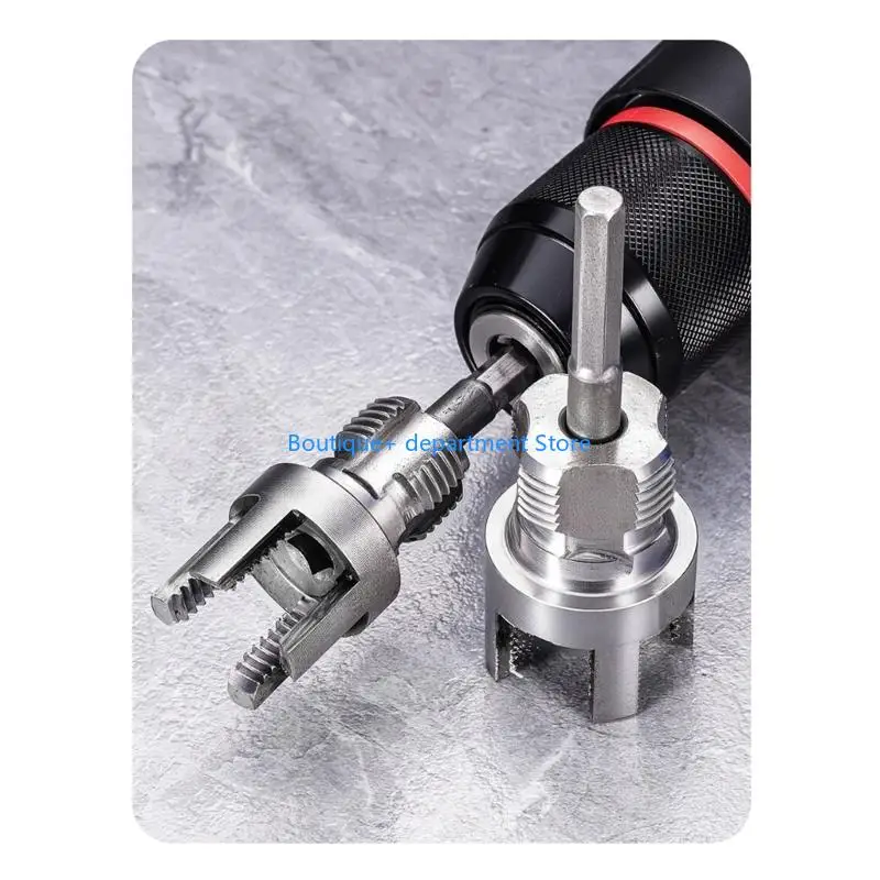 E1PD Plumbing Threaders Set For 1/2Inch And 3/4Inch Pipes Carbon Steel Hexagonal