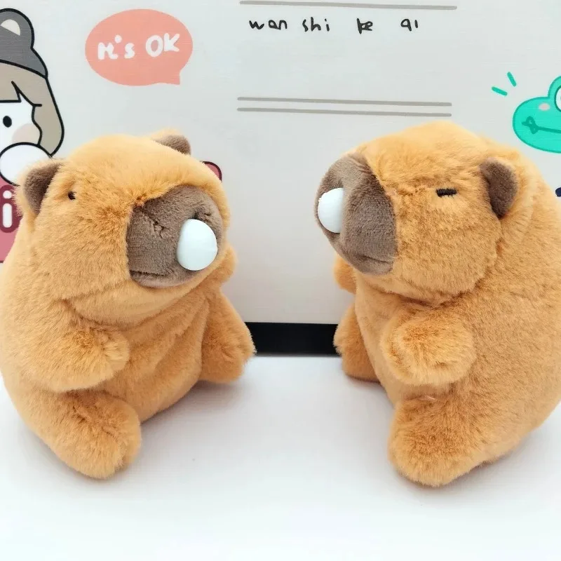 1-10Pcs Spit Bubble Capybara Plush Keychain Water Guinea Pig Doll Doll Pendant Student Backpack Charm Cute Car Key Chain Charm