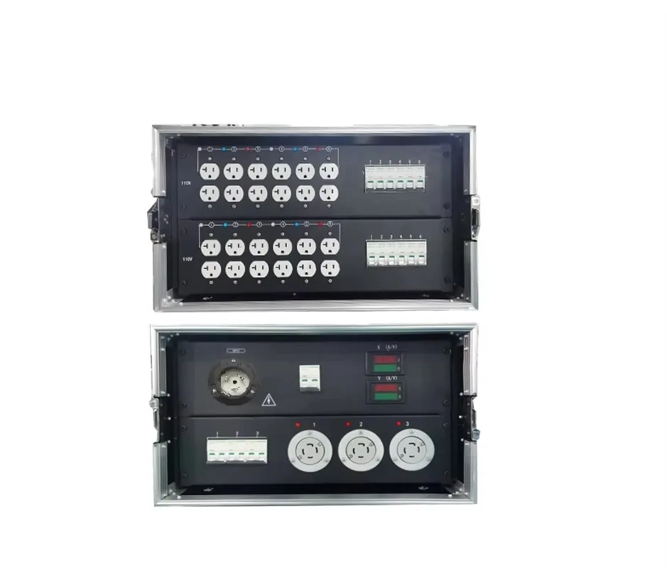 19 Inch 3U Rack Mount Power Distribution Metal Box with Voltmeter Single Phase Distro Boxes