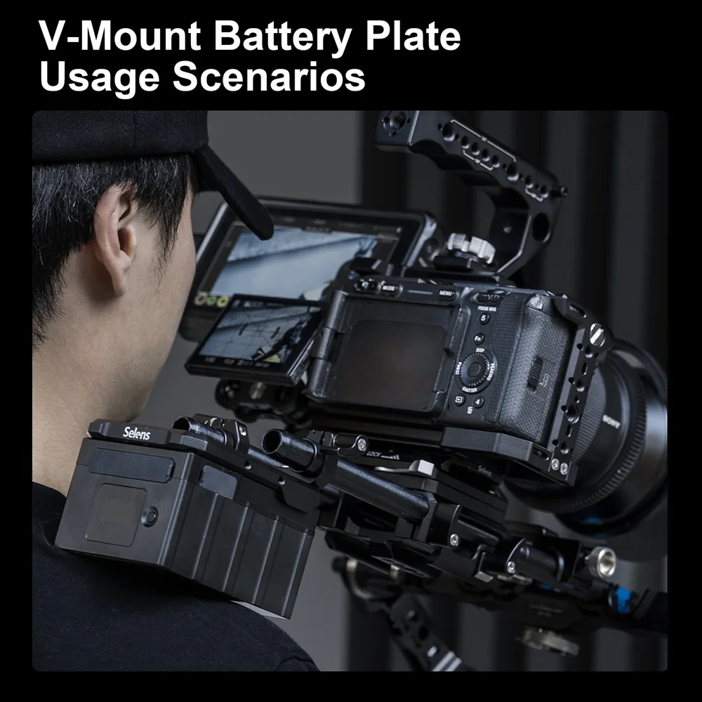 Selens Newest V-Mount Battery Plate Aluminum Alloy V-Mount Battery Mounting Plate Battery Quick Release Plate For DSLR Camera