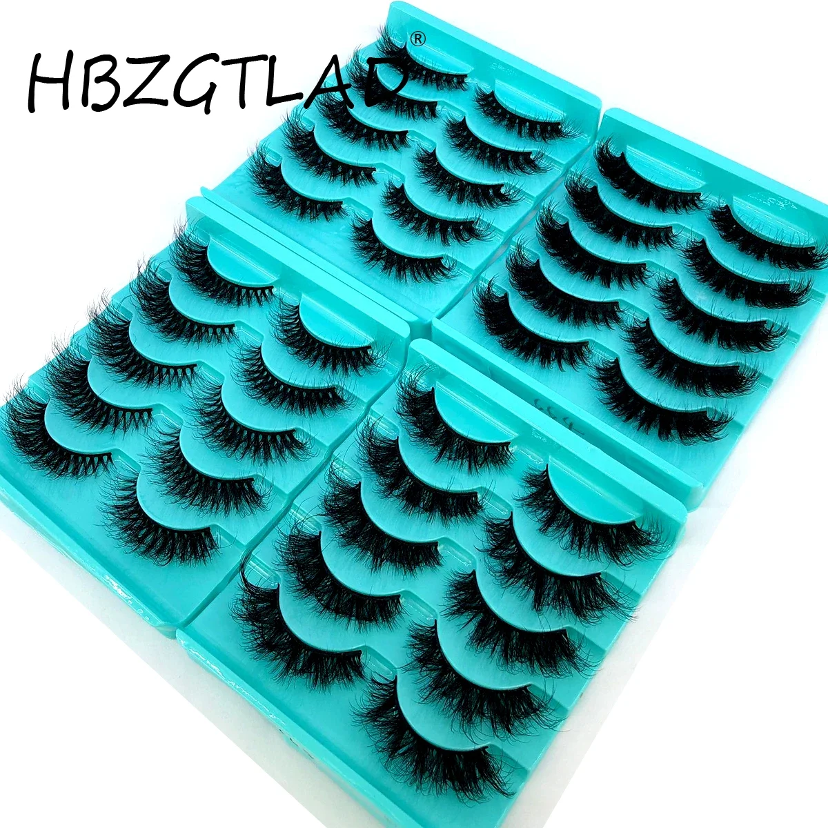 HBZGTLAD 5 Pairs of 100% Real Eyelashes 3D Natural Fake Eyelashes Mink Eyelashes Soft Eyelashes New Model Eyelashes