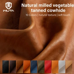 WUTA 1/3/5 sq.ft Vintage Natural Milled Vegetable Tanned Leather MBox Genuine Cowhide Skin Fabric DIY Craft Bags Material 6-9oz