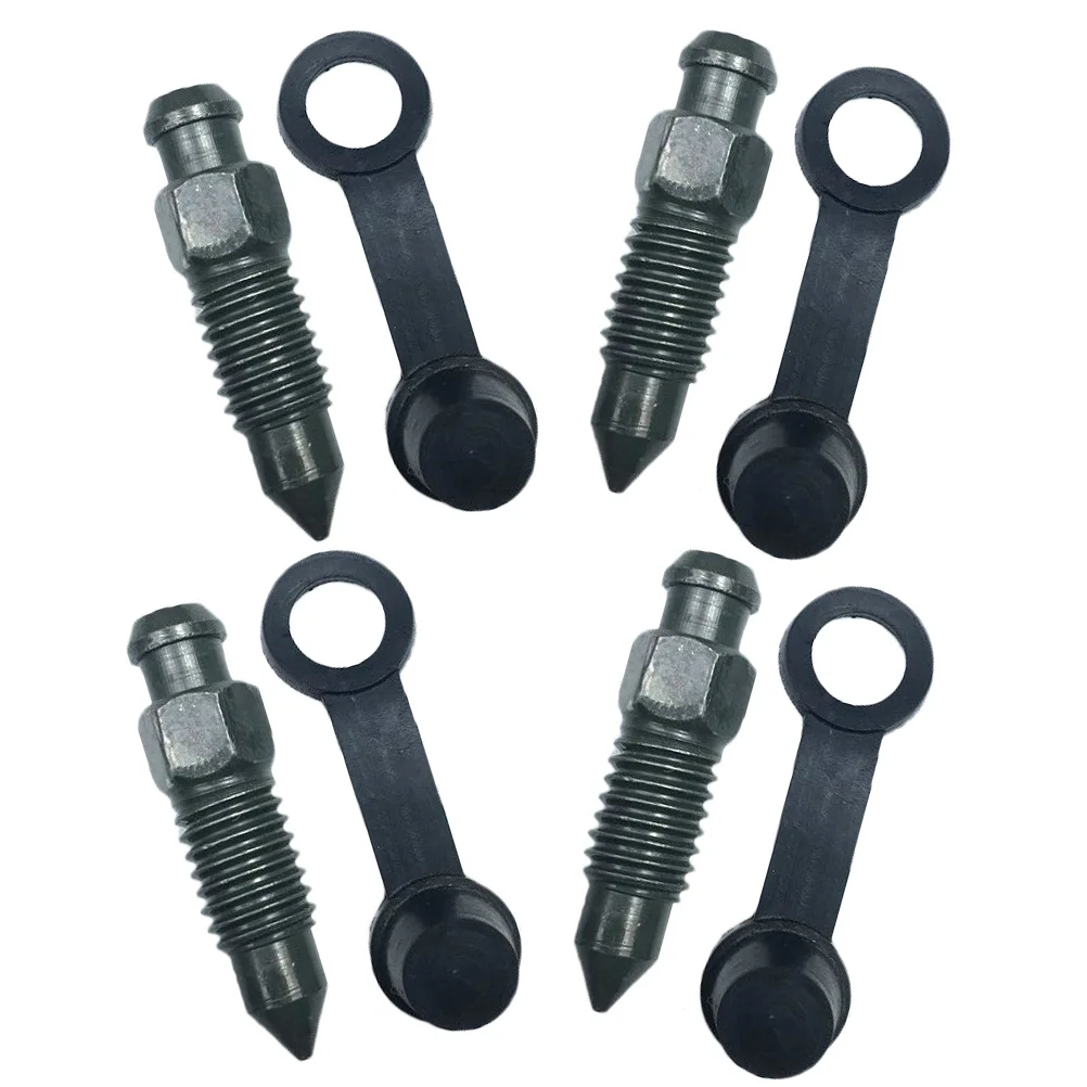 

1Set Stainless Steel Brake Bleeder Screw Motorbike Exhaust Screw Rubber Dust Cap High Strength Wear Resistant Metal Screws