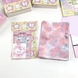 Ins Self-adhesive Opp Bag Photocard Holder Cartoon Milk Strawberry Bear Packaging Bag Cookie Bag InsIdols Photo Card Cover