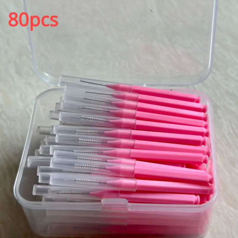 30/80/150/160Pcs I-type push pull interdental brush 0.6-1.5Mm Cleaning Between Teeth Oral Care Orthodontic I Shape Tooth Floss - Image 11