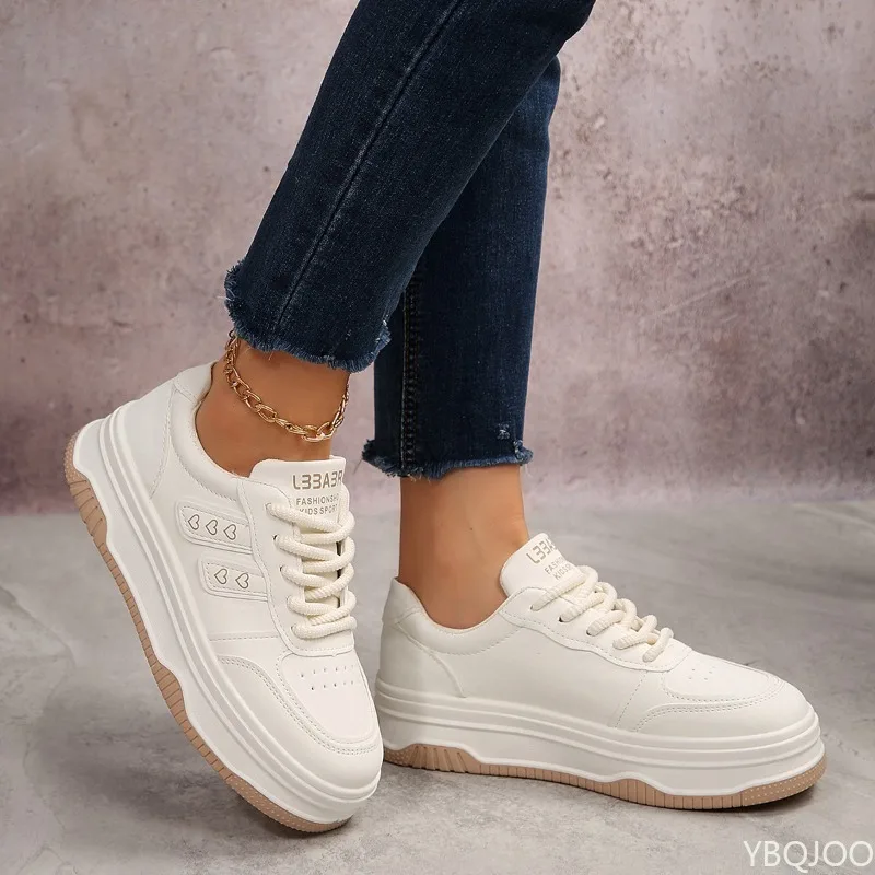 Large Size Spring and Autumn Thick Sole Height Increasing Casual Women's Shoes Niche Trend Versatile Flat Sports Women's Shoes