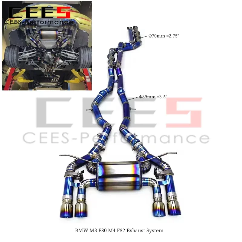 

cees Valve Catback Exhaust System for BMW M3/M4 F80/F82 3.0T 2015-2019 Performance Valvetronic Exhaust Pipes Muffler