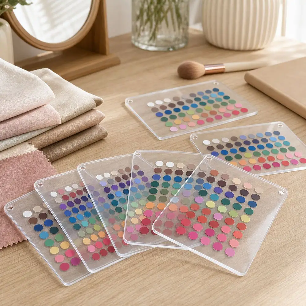 6PCS Acrylic Seasonal Color Selection Cards Transparent Base Double Sided Sided Acrylic Swatch Palette Keychain Makeup Matching