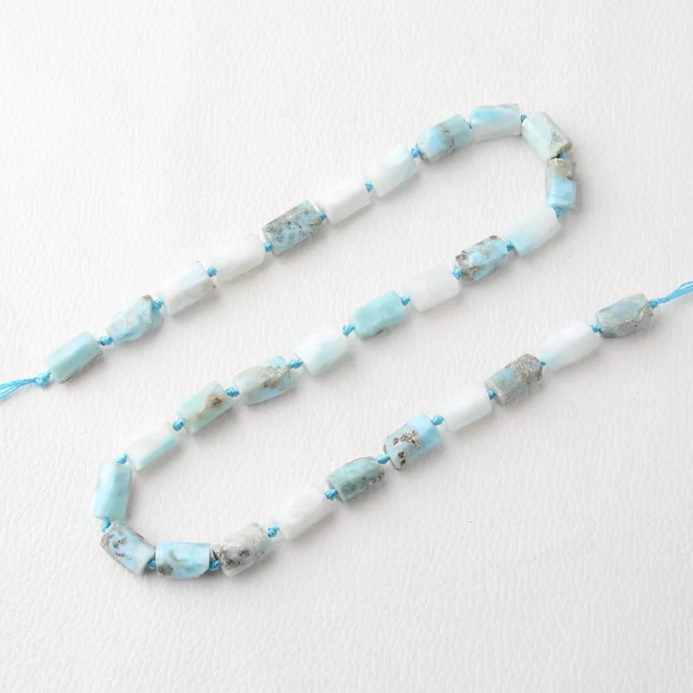 Women's 6-8mm Natural Larimar Freeform Nugget stone Loose Beads 15